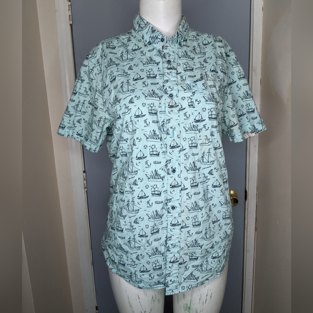 Nautical Print Button Up - Picture 2 of 11